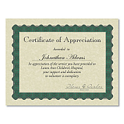Great Papers Metallic Border Certificates, 11 x 8.5, Ivory/Green with Green Border, 100/Pack (GRP934200)