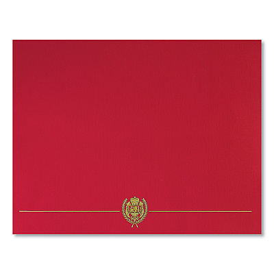Great Papers Classic Crest Certificate Covers, 9.38 x 12, Red, 5/Pack (GRP903031S)