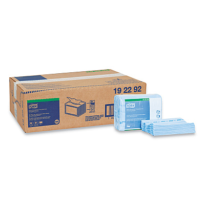 Tork Small Pack Foodservice Cloth, 1-Ply, 11.75 x 14.75, Unscented, Blue with Blue Stripe, 50/Poly Pack, 4 Packs/Carton (TRK192292)