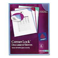 Avery Corner Lock Document Sleeves, Letter Size, Assorted Colors, 6/Pack (AVE72262)