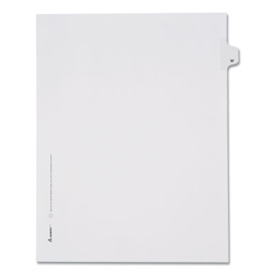 Avery Preprinted Legal Exhibit Side Tab Index Dividers, Allstate Style, 26-Tab, W, 11 x 8.5, White, 25/Pack (82185)