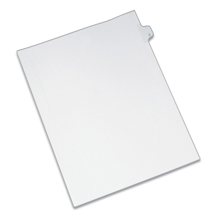 Avery Preprinted Legal Exhibit Side Tab Index Dividers, Allstate Style, 26-Tab, D, 11 x 8.5, White, 25/Pack (AVE82166)