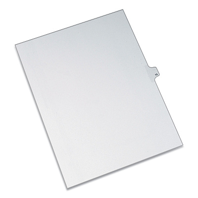 Avery Preprinted Legal Exhibit Side Tab Index Dividers, Allstate Style, 10-Tab, 13, 11 x 8.5, White, 25/Pack (AVE82211)
