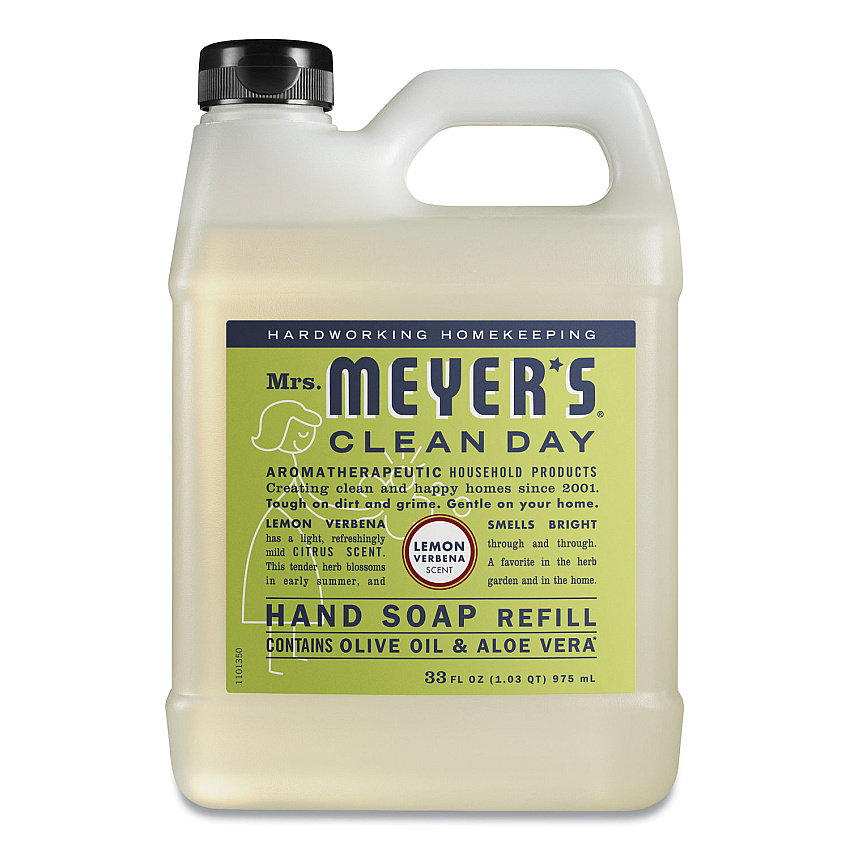 Mrs. Meyer's Clean Day Liquid Hand Soap Refill, Lemon Verbena Scent, 33 oz (SJN651327EA)
