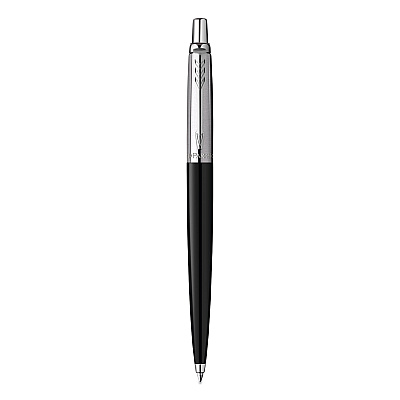 Parker Jotter Ballpoint Pen, Retractable, Medium 0.7 mm, Blue Ink, Black/Chrome Barrel (PAR2096873)