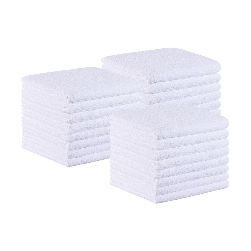 Bck2u Terry Mircofiber Salon Towel 16x27 White, Pack Of 24 (PNP915109WH)