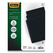 Fellowes Futura Presentation Covers for Binding Systems, Opaque Black, 11.25 x 8.75, Unpunched, 25/Pack (5224701)
