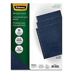 Fellowes Classic Grain Texture Binding System Covers, 11 x 8.5, Navy, 50/Pack (FEL52124)