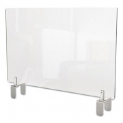 Ghent Clear Partition Extender with Attached Clamp, 36 x 3.88 x 30, Thermoplastic Sheeting (PEC3036A)