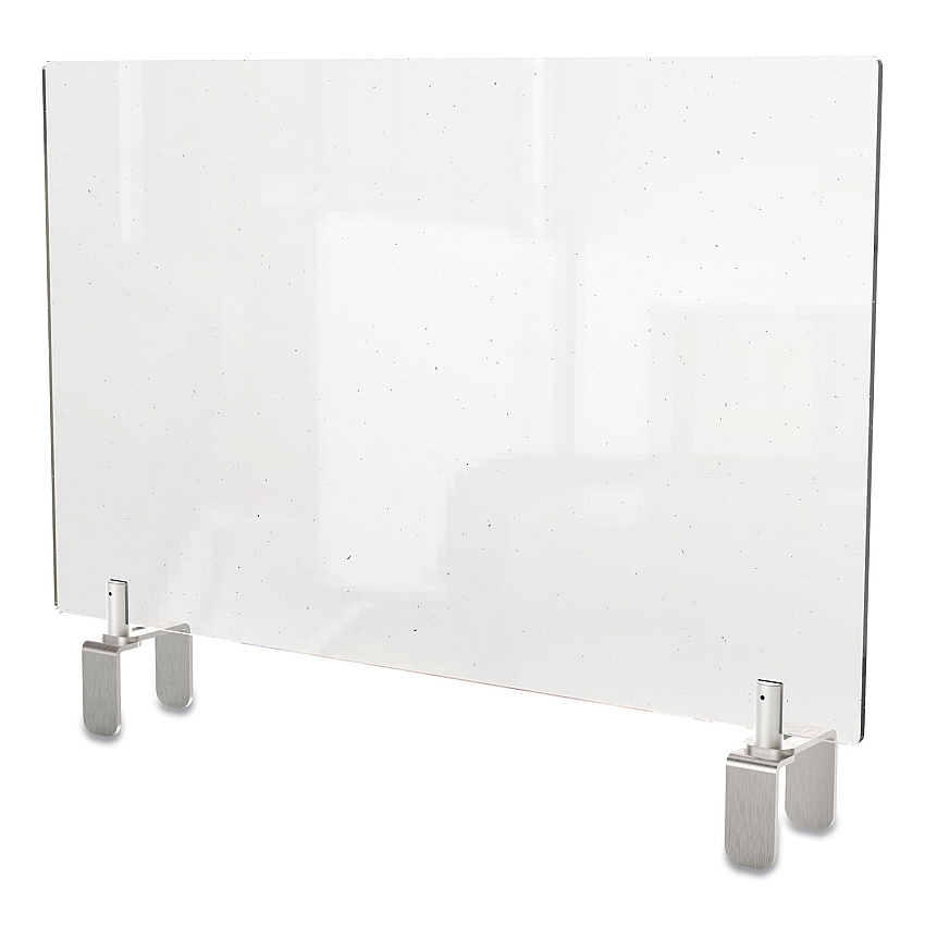 Ghent Clear Partition Extender with Attached Clamp, 36 x 3.88 x 18, Thermoplastic Sheeting (GHEPEC1836A)