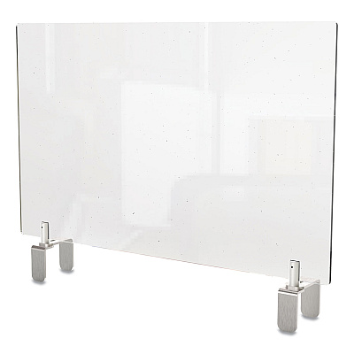 Ghent Clear Partition Extender with Attached Clamp, 29 x 3.88 x 18, Thermoplastic Sheeting (GHEPEC1829A)