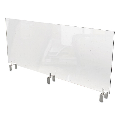 Ghent Clear Partition Extender with Attached Clamp, 48 x 3.88 x 18, Thermoplastic Sheeting (GHEPEC1848A)