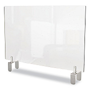 Ghent Clear Partition Extender with Attached Clamp, 29 x 3.88 x 30, Thermoplastic Sheeting (GHEPEC3029A)