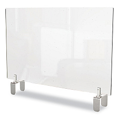 Ghent Clear Partition Extender with Attached Clamp, 29 x 3.88 x 30, Thermoplastic Sheeting (GHEPEC3029A)
