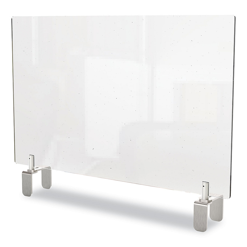 Ghent Clear Partition Extender with Attached Clamp, 29 x 3.88 x 30, Thermoplastic Sheeting (GHEPEC3029A)