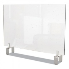 Ghent Clear Partition Extender with Attached Clamp, 42 x 3.88 x 30, Thermoplastic Sheeting (PEC3042A)