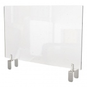Ghent Clear Partition Extender with Attached Clamp, 42 x 3.88 x 18, Thermoplastic Sheeting (PEC1842A)