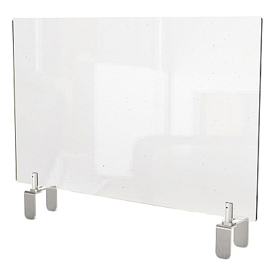 Ghent Clear Partition Extender with Attached Clamp, 42 x 3.88 x 18, Thermoplastic Sheeting (GHEPEC1842A)