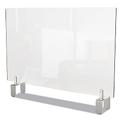 Ghent Clear Partition Extender with Attached Clamp, 42 x 3.88 x 24, Thermoplastic Sheeting (GHEPEC2442A)