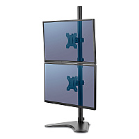 Fellowes Professional Series Freestanding Dual Stacking Monitor Arm, For 32" Monitors, 15.3" X 35.5" X 11", Black, Supports 17 Lb (8044001)