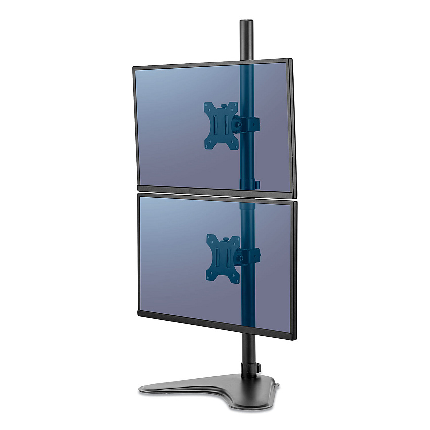 Fellowes Professional Series Freestanding Dual Stacking Monitor Arm, For 32" Monitors, 15.3" X 35.5" X 11", Black, Supports 17 Lb (8044001)