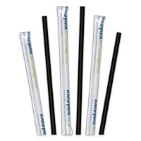 Hoffmaster Aardvark Paper Straws, 5.75", Black, 3,200/Carton (HFM61612099)