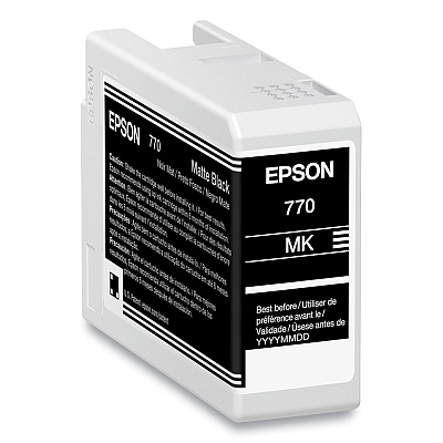 Epson T770820 (T770) UltraChrome PRO10 Ink, 25 mL, Matte Black
