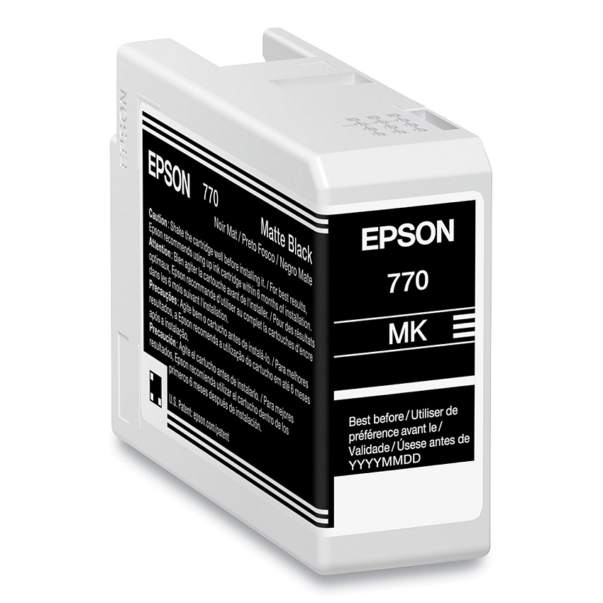 Epson T770820 (T770) UltraChrome PRO10 Ink, 25 mL, Matte Black