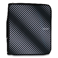 Five Star Zipper Binder, 3 Rings, 2" Capacity, 11 x 8.5, Black/Gray Zebra Print Design (ACC72536EA)