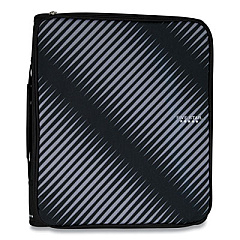 Five Star Zipper Binder, 3 Rings, 2" Capacity, 11 x 8.5, Black/Gray Zebra Print Design (ACC72536EA)