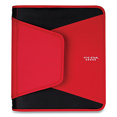 Five Star Tech Zipper Binder, 3 Rings, 1.5" Capacity, 11 x 8.5, Red/Black Accents (ACC72206)