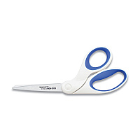 Westcott Non-Stick Titanium Bonded Scissors, 8" Long, 3.25" Cut Length, Crane-Style White/Blue Handle (16578)