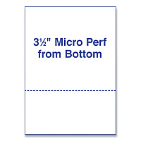 Alliance Rubber Rubber Rubber Perforated and Punched Laser Cut Sheets, Micro-Perforated 3.5" from Bottom, 24 lb Bond Weight, 8.5 x 11, White, 500/Ream (AIP30034)