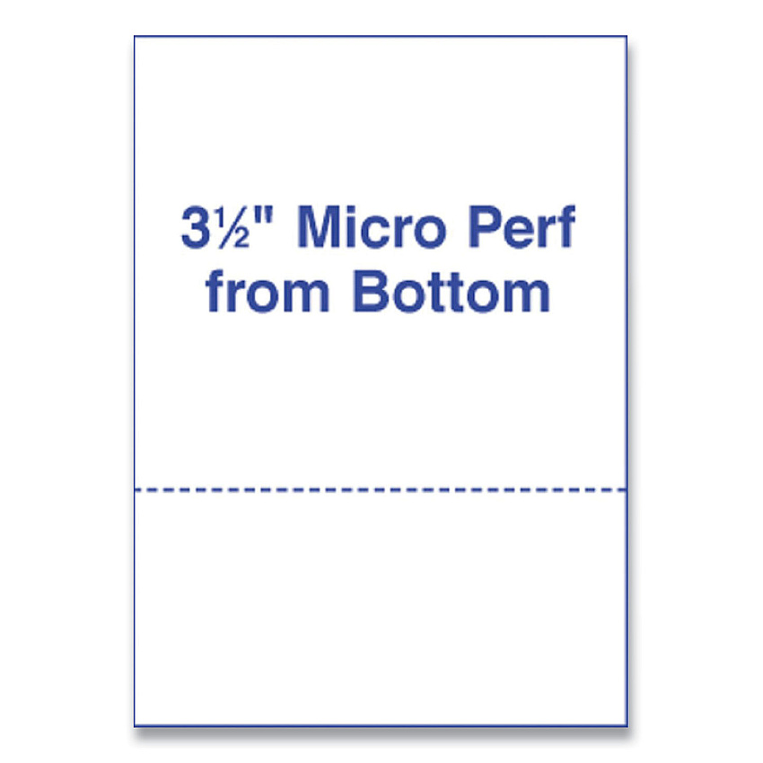 Alliance Rubber Rubber Rubber Perforated and Punched Laser Cut Sheets, Micro-Perforated 3.5" from Bottom, 24 lb Bond Weight, 8.5 x 11, White, 500/Ream (AIP30034)