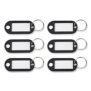 Advantus Key Tags Label Window, 0.88 x 0.19 x 2, Black, 6/Pack (AVTKEY98017)