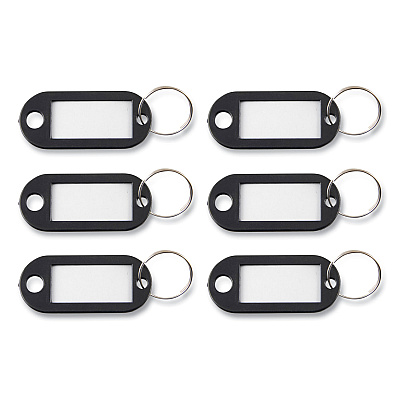 Advantus Key Tags Label Window, 0.88 x 0.19 x 2, Black, 6/Pack (AVTKEY98017)
