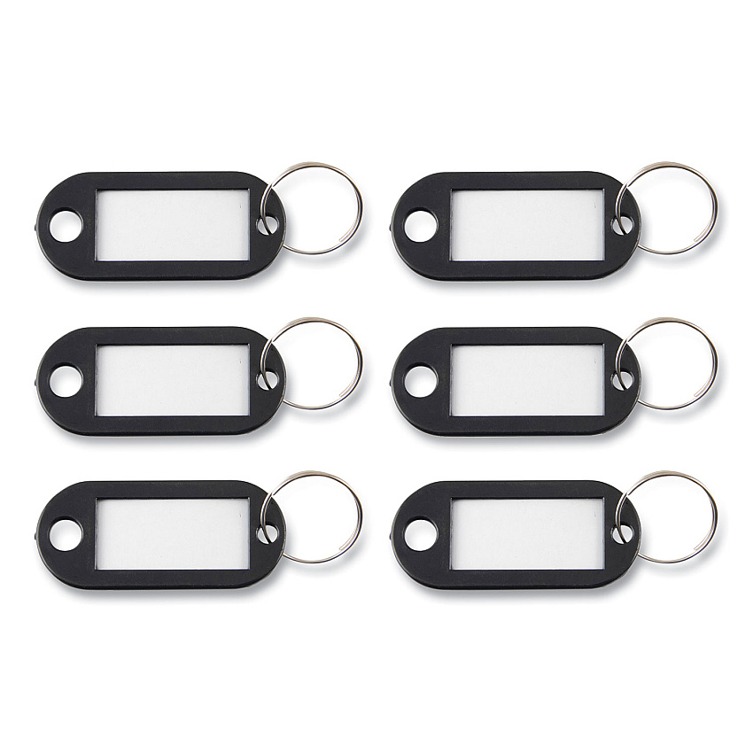 Advantus Key Tags Label Window, 0.88 x 0.19 x 2, Black, 6/Pack (AVTKEY98017)