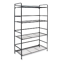 Advantus FlipShelf Four-Shelf Unit, 26.5w x 12d x 43h, Black (AVT38701)