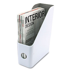 Advantus Fusion Magazine File, 4.25 x 9.5 x 12, White/Gray (AVT37521)