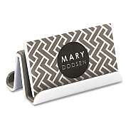 Advantus Fusion Double-Sided Business Card Holder, Holds 2.25 x 4 Cards, Polypropylene, Gray/White (AVT37523)
