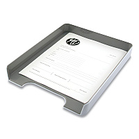 Advantus Fusion Letter Tray, 1 Section, Letter Size Files, 12.63 x 10 x 1.75, White/Gray (AVT37522)