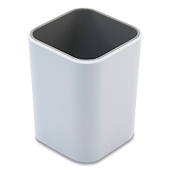 Advantus Fusion Pencil Cup, Plastic, 3 x 3 x 4, White/Gray (AVT37524)