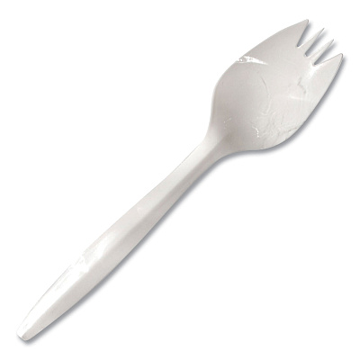 Berkley Square Individually Wrapped Mediumweight Cutlery, Spork, White, 1,000/Carton (BSQ1105000)
