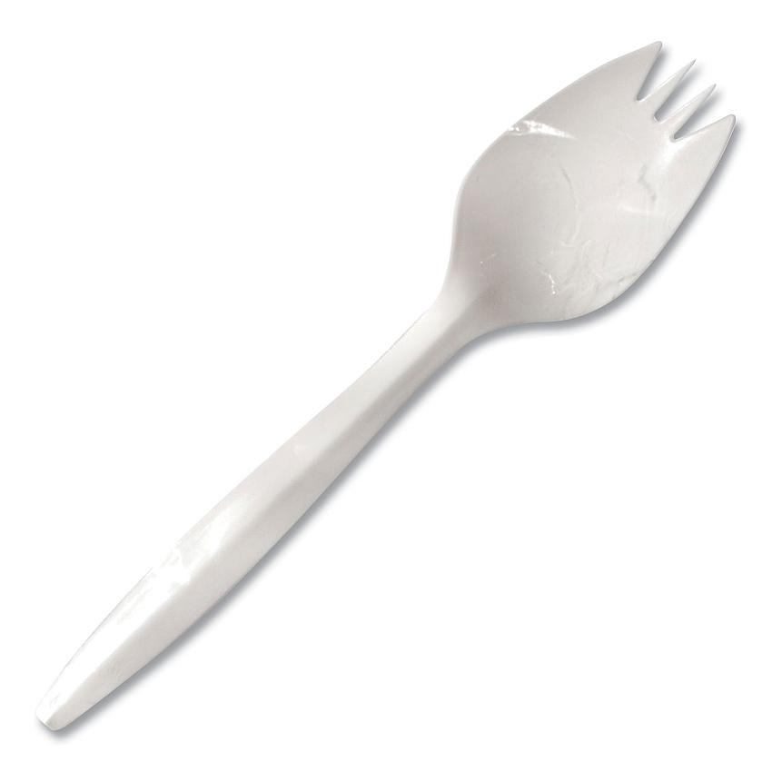 Berkley Square Individually Wrapped Mediumweight Cutlery, Spork, White, 1,000/Carton (BSQ1105000)