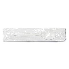 Berkley Square Individually Wrapped Mediumweight Cutlery, Soup Spoon, White, 1,000/Carton (BSQ1104000)