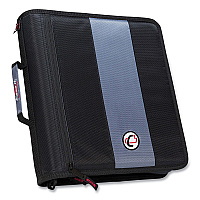 Case it Classic Zipper Binder, 3 Rings, 2" Capacity, 11 x 8.5, Black/Gray Accents (CAED251BLK)