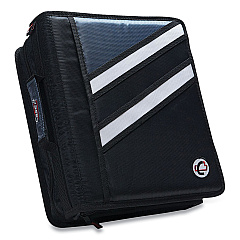 Case it Z-System 2-in-1 Zipper Binder, 3 Rings (x2), 1.5" Capacity (x2), 11 x 8.5, Black/Gray Accents (CAEZ176BLK)