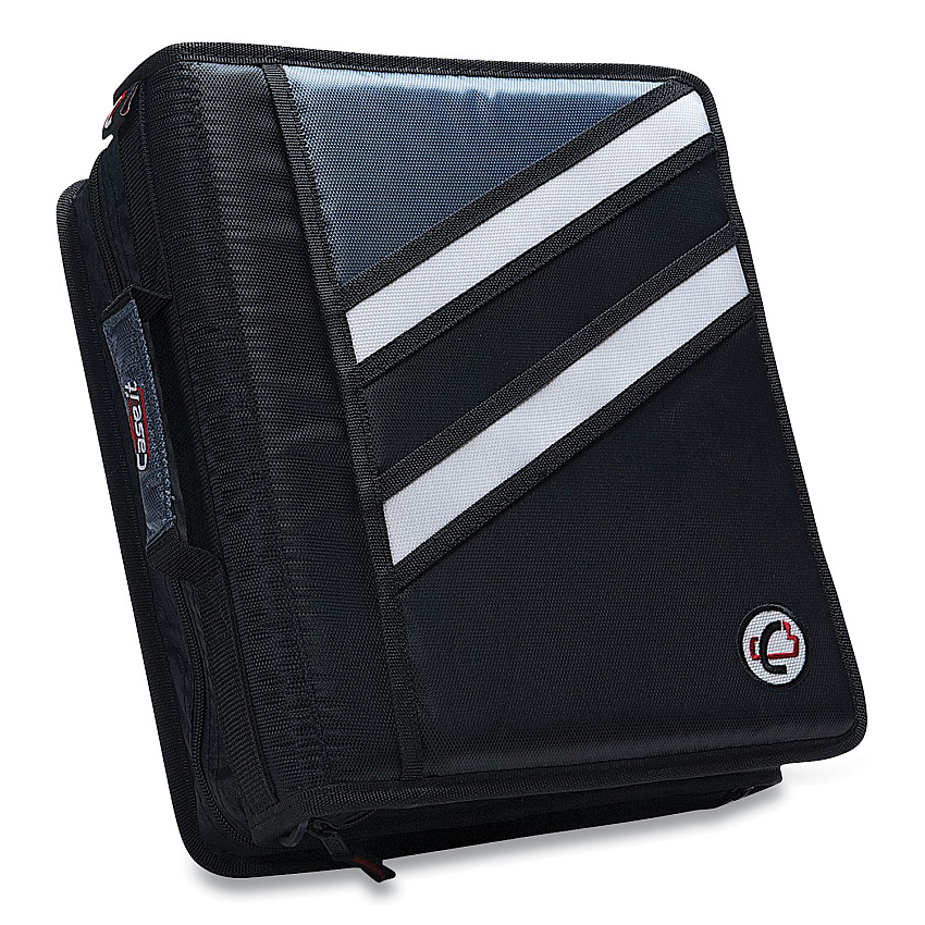 Case it Z-System 2-in-1 Zipper Binder, 3 Rings (x2), 1.5" Capacity (x2), 11 x 8.5, Black/Gray Accents (CAEZ176BLK)