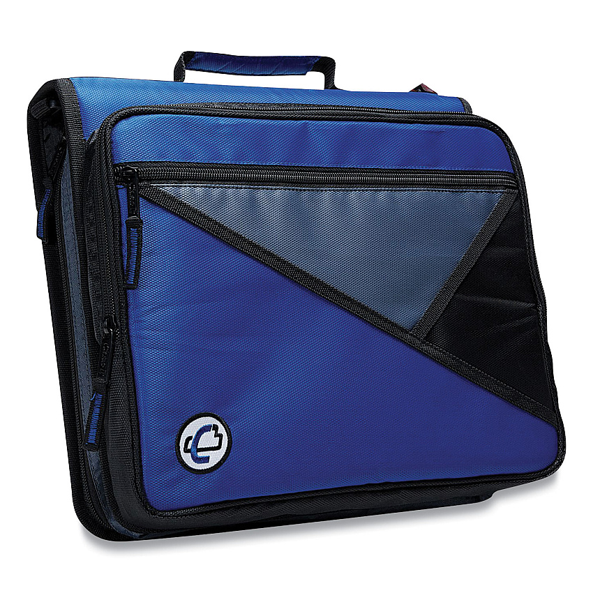 Case it Universal Zipper Binder, 3 Rings, 2" Capacity, 11 x 8.5, Blue/Gray Accents (CAELT007BLU)