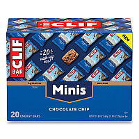 CLIF Bar Energy Bar, Mini Chocolate Chip, 0.99 oz Bar, 20/Box (CBCCCC37654)
